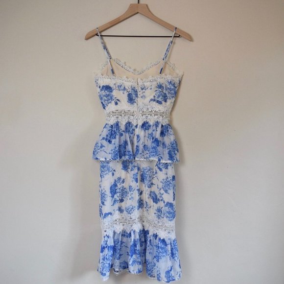 V. CHAPMAN The Daffodil Dress in French Floral Blue - Picture 10 of 16